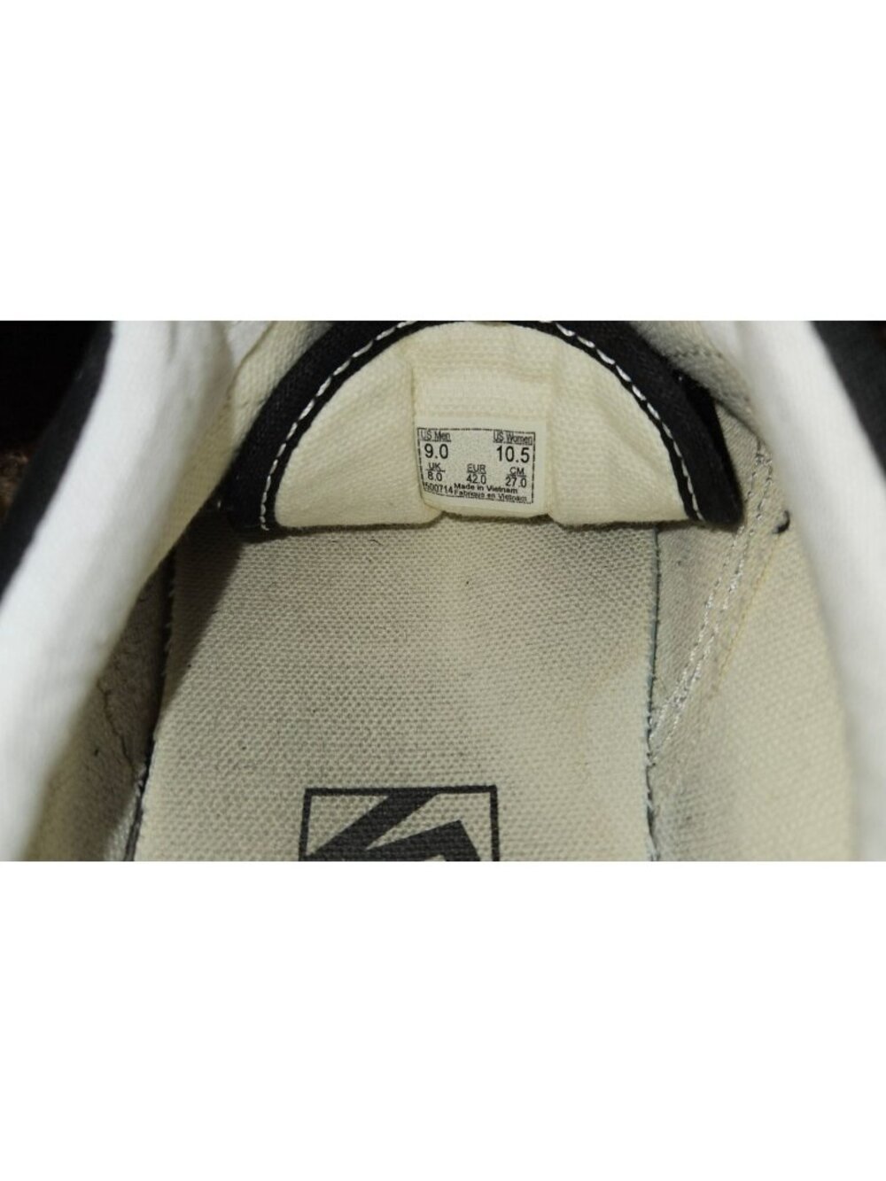 Vans Off The Walls Black Canvas Skater Sneakers Size Men 9 Women 10.5 -Unisex - Picture 11 of 11